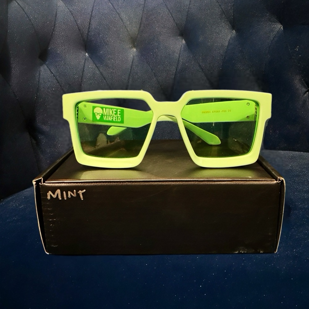 Neon Green Square Sunglasses